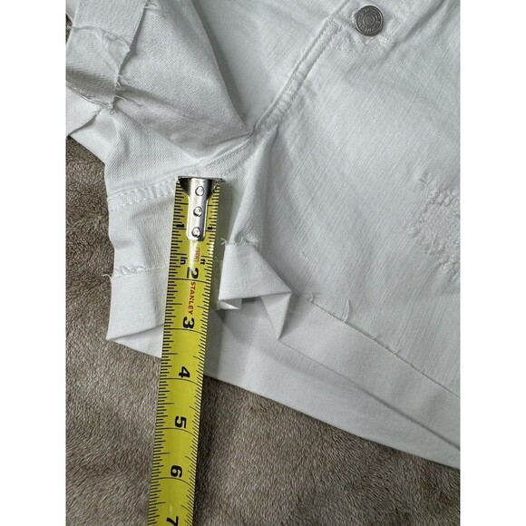 Southern TideHayes High Waisted Distressed White Denim Short,Strech,size 30 - Picture 8 of 15